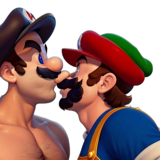 hat, mask, crown, 3d render, concept art, mario, luigi, two transparent PNG cut-out