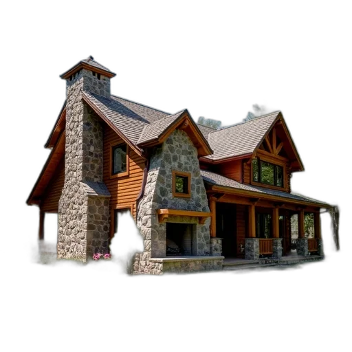 building, 3d render, photorealistic, concept art, pixel art, earth tones, rustic, wooden transparent PNG cut-out