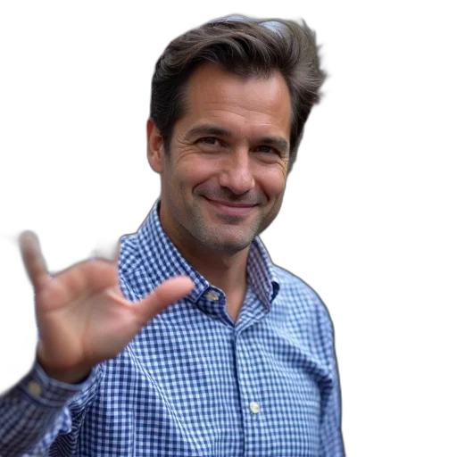 hair, jacket, staff, man, dark, waving, camera, wearing transparent PNG cut-out