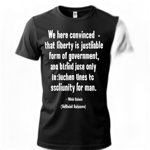 black, t-shirt, quote, mikhail, bakunin, russian, anarchist, displayed transparent PNG cut-out