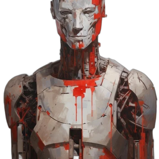 robot, face, mask, cyberpunk, concept art, comic book art, 3d render, red transparent PNG cut-out