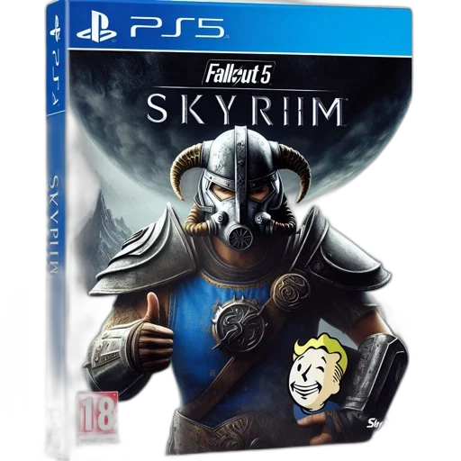 concept art, fantasy art, 3d render, playstation, game, case, mock-up, features transparent PNG cut-out