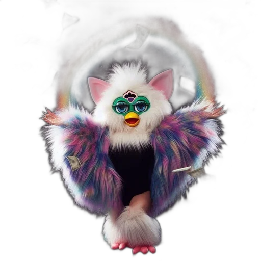 creature, animal, mask, staff, concept art, fantasy art, watercolor, vaporwave transparent PNG cut-out