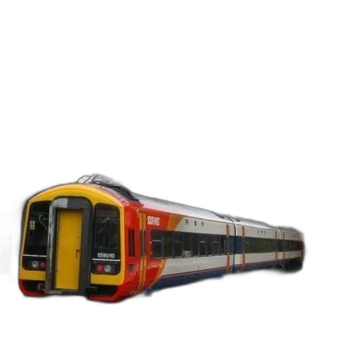 weapon, 3d render, photorealistic, concept art, red, yellow, train, tracks transparent PNG cut-out