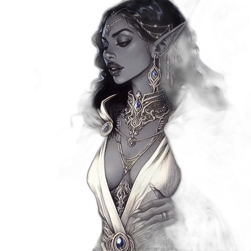 jewelry, dress, crown, fantasy art, concept art, comic book art, watercolor, golden transparent PNG cut-out