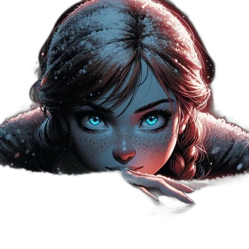 face, comic book art, concept art, fantasy art, photorealistic, underwater, red, blue transparent PNG cut-out