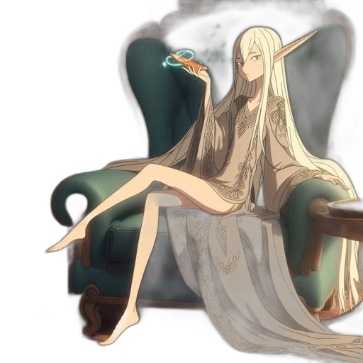 dress, furniture, dragon, creature, watercolor, fantasy art, concept art, anime transparent PNG cut-out