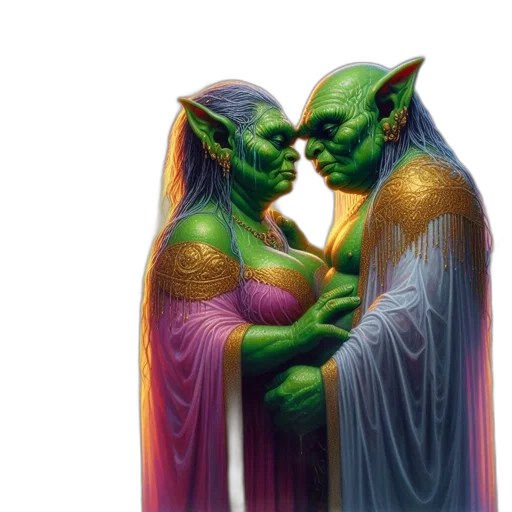 fantasy art, concept art, comic book art, photorealistic, outer space, neon lights, green, two transparent PNG cut-out