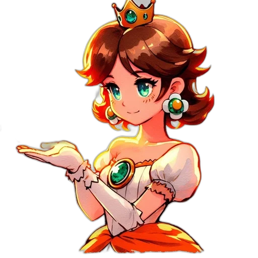 crown, staff, dress, jewelry, pixel art, concept art, anime, cartoon transparent PNG cut-out