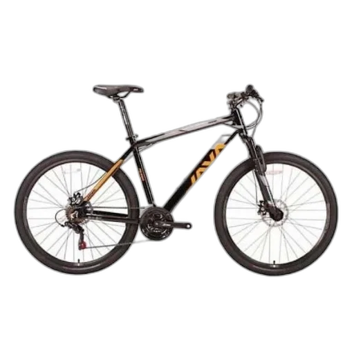 black, orange, mountain, bike, sleek, design, featuring, prominent transparent PNG cut-out