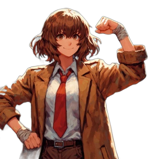jacket, staff, weapon, umbrella, anime, pixel art, concept art, photorealistic transparent PNG cut-out
