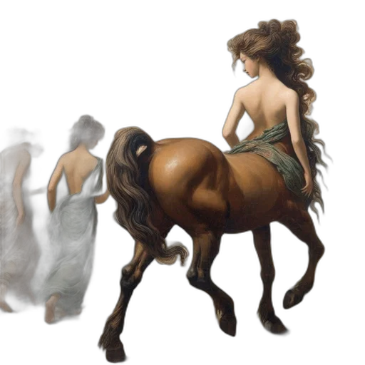 dress, hair, creature, concept art, fantasy art, oil painting, photorealistic, forest transparent PNG cut-out
