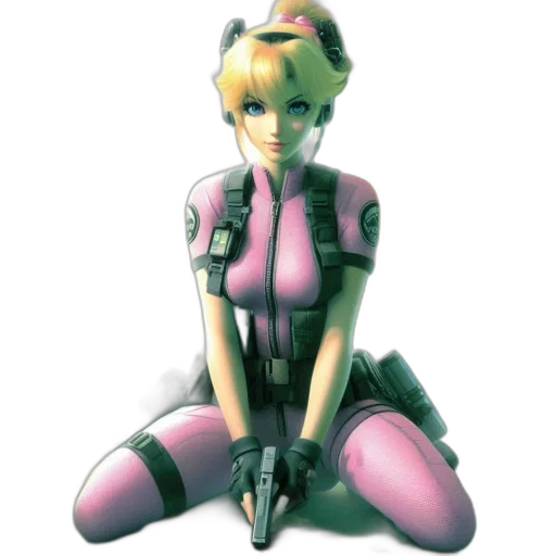 robot, weapon, staff, jacket, 3d render, concept art, vaporwave, cyberpunk transparent PNG cut-out
