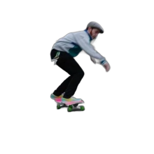 shoes, staff, vaporwave, 3d render, pixel art, person, skateboarding, parking transparent PNG cut-out