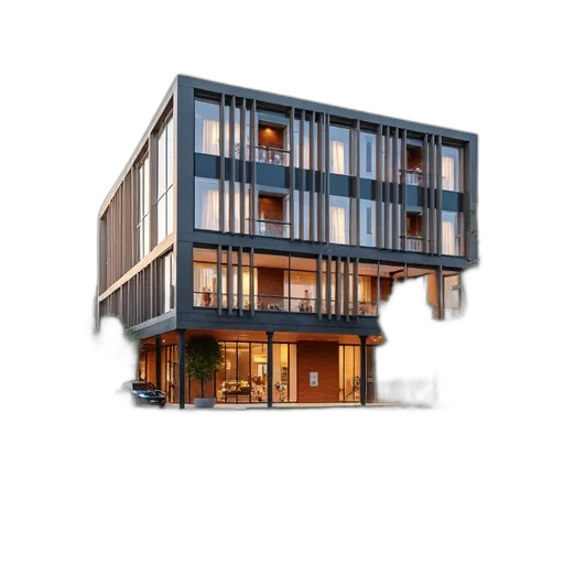 building, 3d render, concept art, photorealistic transparent PNG cut-out