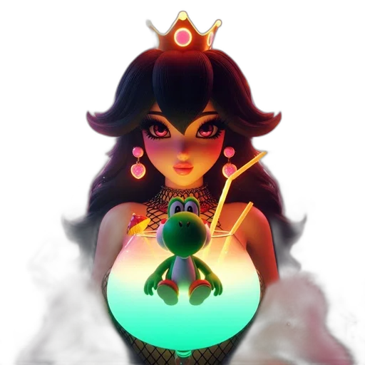 crown, jewelry, staff, concept art, fantasy art, pixel art, 3d render, neon lights transparent PNG cut-out