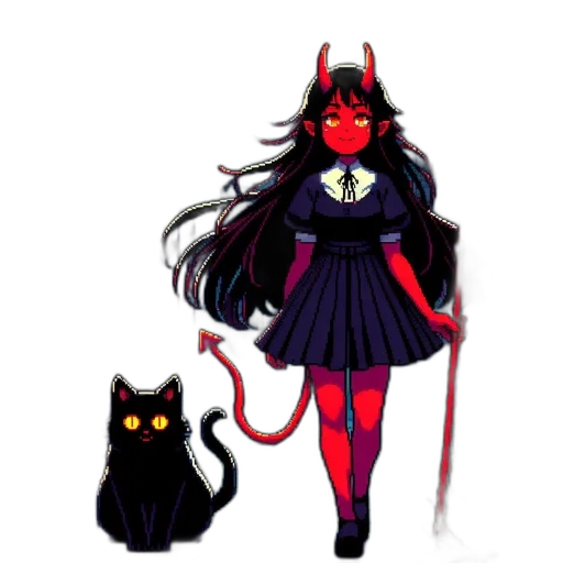 creature, animal, staff, pixel art, concept art, fantasy art, anime, red transparent PNG cut-out