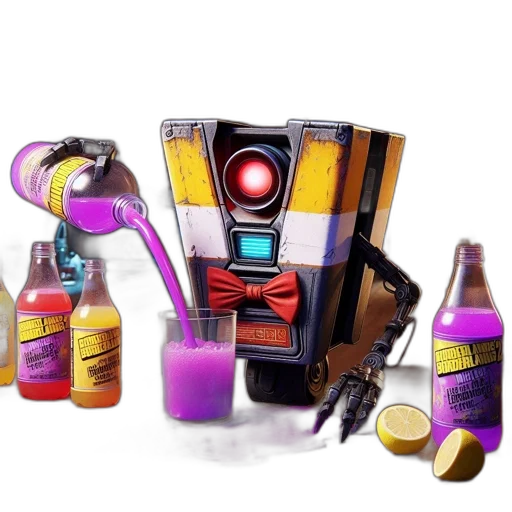 robot, food, weapon, concept art, 3d render, cyberpunk, anthropomorphic, robotic transparent PNG cut-out
