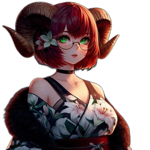 dress, staff, flower, creature, fantasy art, concept art, pixel art, anime transparent PNG cut-out