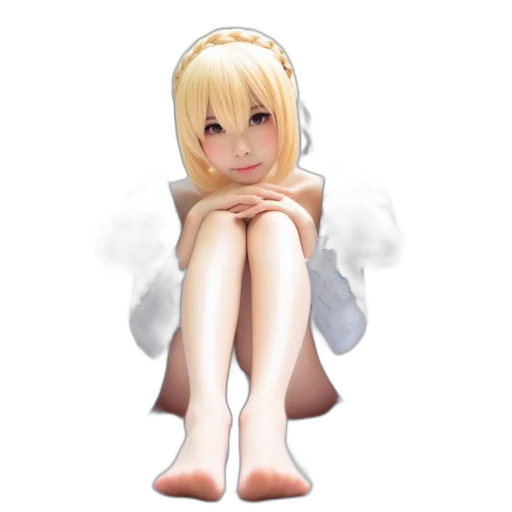 staff, face, dress, pixel art, anime, photorealistic, 3d render, fog transparent PNG cut-out