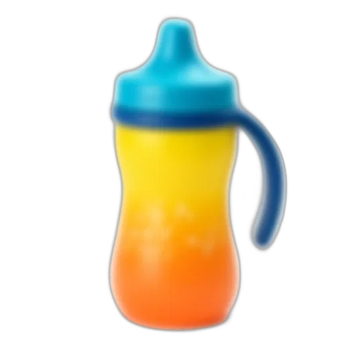 bottle, food, weapon, 3d render, colorful, sippy, cup, blue transparent PNG cut-out