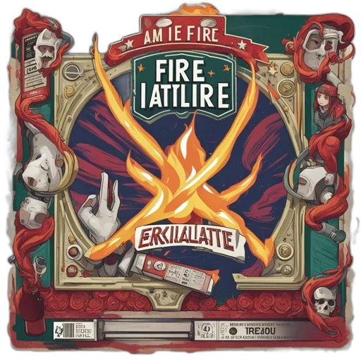 fire, fire-themed, artwork, features, design, ornate, elements, like transparent PNG cut-out
