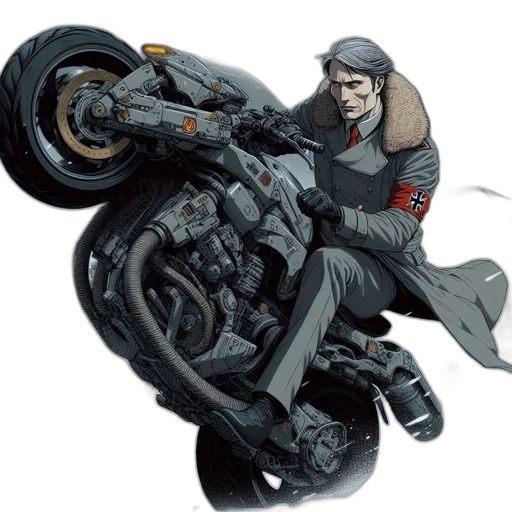 jacket, weapon, car, concept art, comic book art, cyberpunk, photorealistic, man transparent PNG cut-out