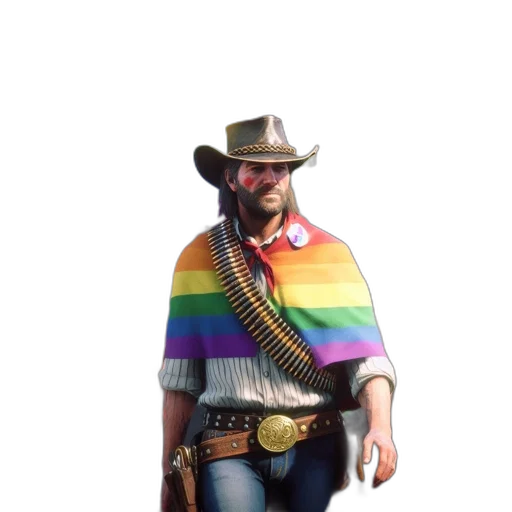 jacket, hat, weapon, animal, concept art, 3d render, pixel art, photorealistic transparent PNG cut-out
