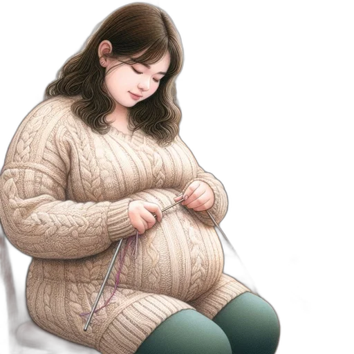 jewelry, concept art, photorealistic, woman, sits, cozy, room, knitting transparent PNG cut-out