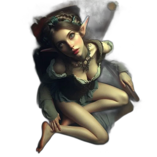 jewelry, dress, crown, face, fantasy art, concept art, photorealistic, oil painting transparent PNG cut-out
