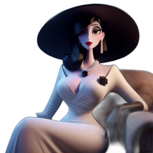 dress, hat, jewelry, crown, concept art, fantasy art, 3d render, photorealistic transparent PNG cut-out