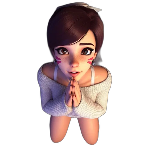 staff, 3d render, concept art, cartoon, photorealistic, animated, woman, expressive transparent PNG cut-out