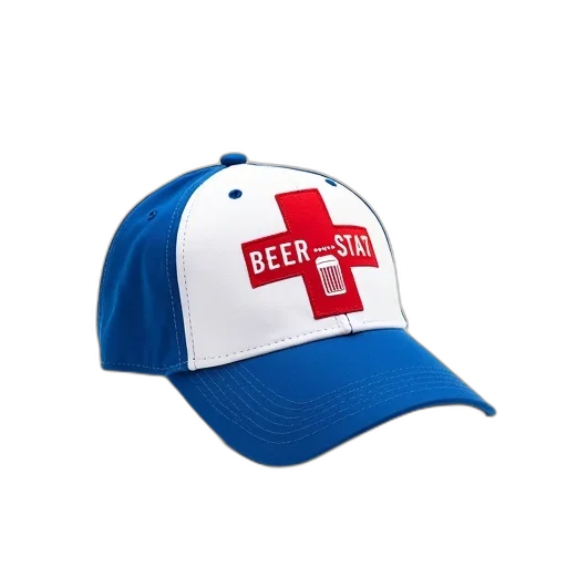 hat, 3d render, baseball, cap, white, blue, color, scheme transparent PNG cut-out
