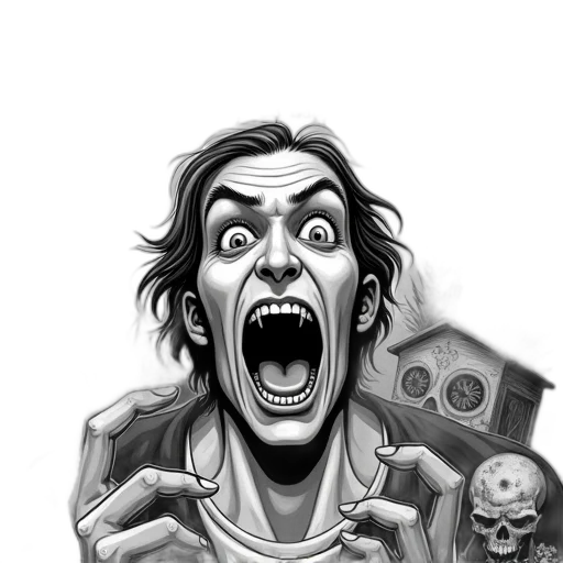 face, comic book art, concept art, cartoon, photorealistic, second, image, black transparent PNG cut-out