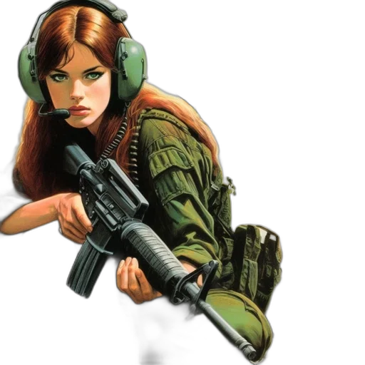 weapon, comic book art, concept art, photorealistic, pixel art, green, conflict, zone transparent PNG cut-out