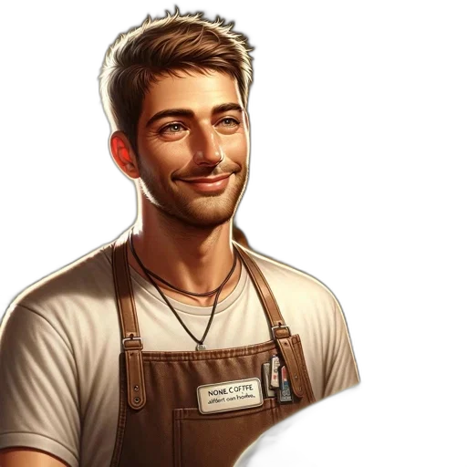 staff, face, photorealistic, concept art, cartoon, fantasy art, earth tones, inside transparent PNG cut-out
