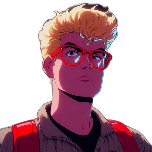 face, jacket, staff, anime transparent PNG cut-out