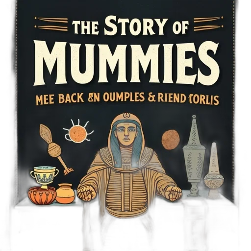 concept art, cover, book, titled, story, mummies, stylized, illustration transparent PNG cut-out