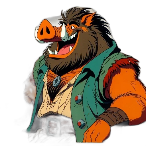 jacket, animal, mask, staff, concept art, watercolor, cartoon, fantasy art transparent PNG cut-out