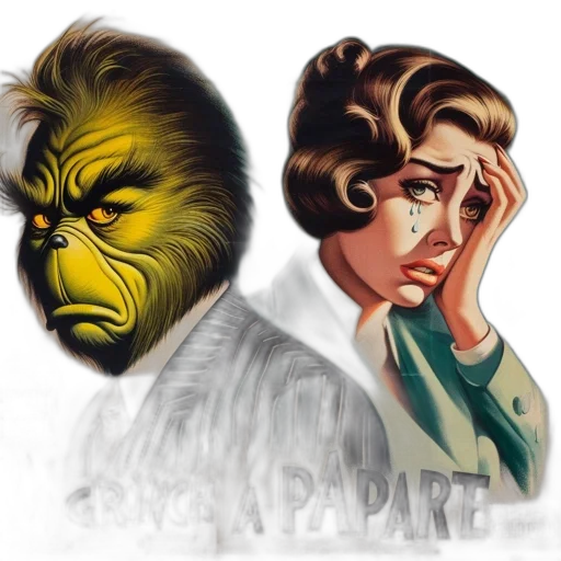 mask, comic book art, concept art, photorealistic, cartoon, old-style, film, poster transparent PNG cut-out