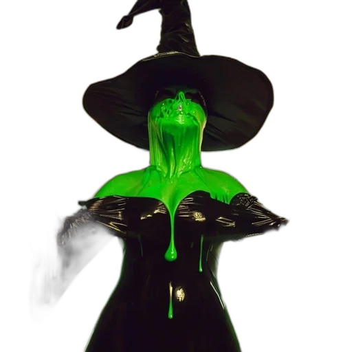 dress, hat, mask, staff, concept art, 3d render, green, eerily transparent PNG cut-out
