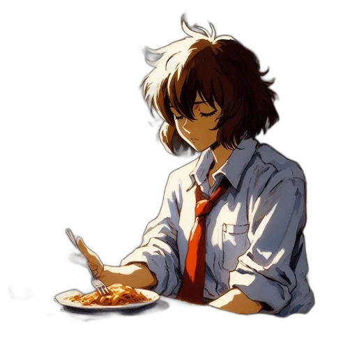 food, jacket, staff, robot, pixel art, anime, concept art, watercolor transparent PNG cut-out
