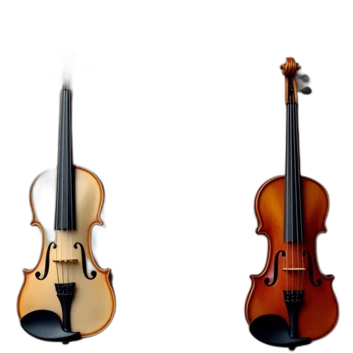 3d render, photorealistic, set, violin, strings, displayed, grid, ruler transparent PNG cut-out