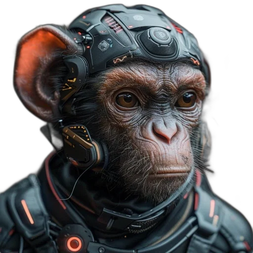 animal, face, mask, staff, concept art, 3d render, photorealistic, cyberpunk transparent PNG cut-out