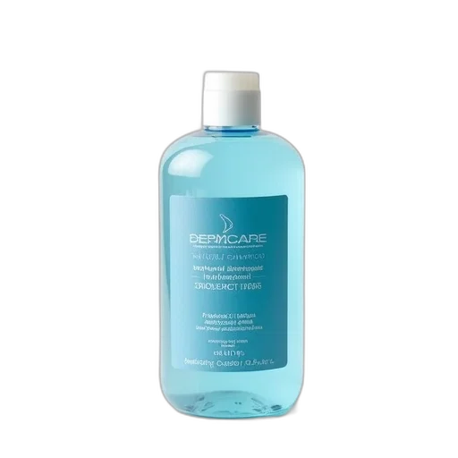 bottle, natural, shampoo, blue, label, white, cap, displayed transparent PNG cut-out