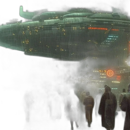 concept art, cyberpunk, fantasy art, 3d render, fog, outer space, city street, snow transparent PNG cut-out