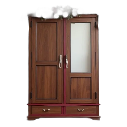 furniture, staff, 3d render, photorealistic, wooden, wardrobe, dark, brown transparent PNG cut-out
