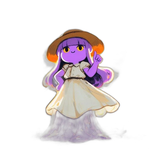 staff, hat, dress, flower, pixel art, anime, concept art, fantasy art transparent PNG cut-out