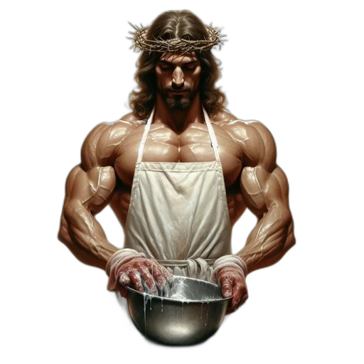 food, concept art, man, crown, thorns, washes, bloodied, hands transparent PNG cut-out