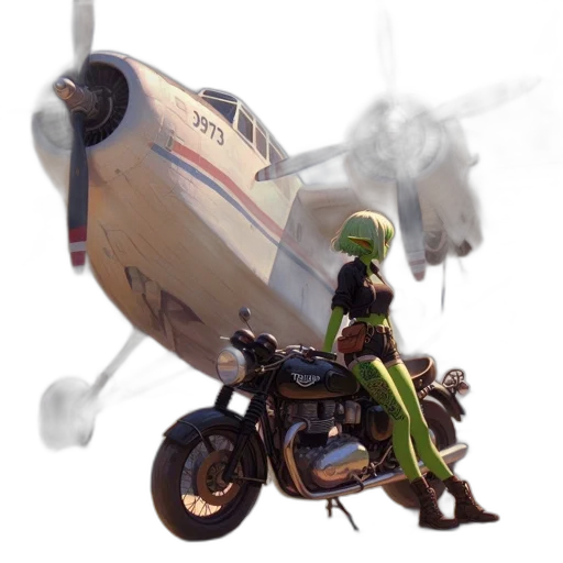 robot, concept art, 3d render, comic book art, photorealistic, outer space, green, woman transparent PNG cut-out